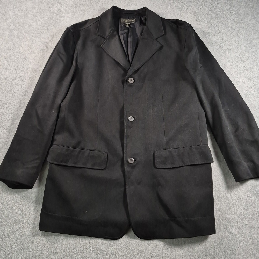Tommy Bahama Mens Island Soft Sport Coat Blazer Size Medium Black Silk 3 Button